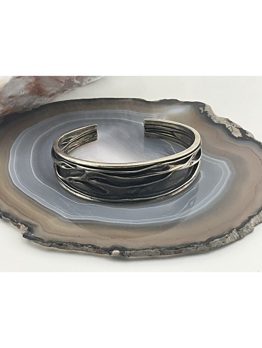 925 sterling silver bracelet Krinkle 19 Gms Oxidized Cuff